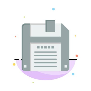 Disket, disket, Kaydet soyut düz renk simge şablonu