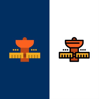 Gps, Uzay, Uydu, Uydu, Uzay Simgeleri. Düz ve Hat Fi