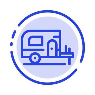 Araba, Kamp, Bahar Mavi Noktalı Çizgi Simgesi