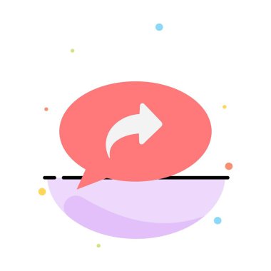 Temel, Sohbet, Ok, Sağ Soyut Düz Renk Simgesi Şablonu