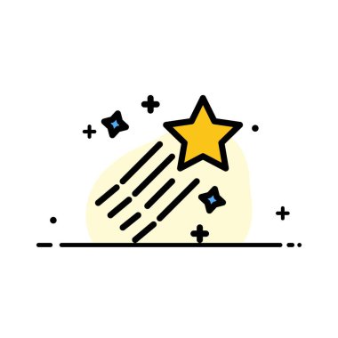 Asteroit, Kuyruklu yıldız, uzay, Star Business Flat Line Dolu Simge Vec