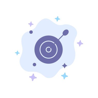 Soyut Bulut Arka Planında Hedef, Amaç, Ok Mavi Simgesi