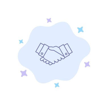 Anlaşma, Deal, El Sıkışma, İş, Ortak Mavi Simge Abstr üzerinde