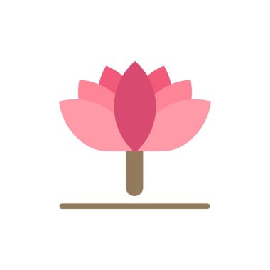 Çiçek, Bahar Çiçek, Lale Düz Renk Simgesi. Vektör simgesi banne