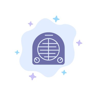 Fan, Isıtıcı, Isıtma, Soyut Bulut Backgroun Üzerinde Ev Mavi Simge