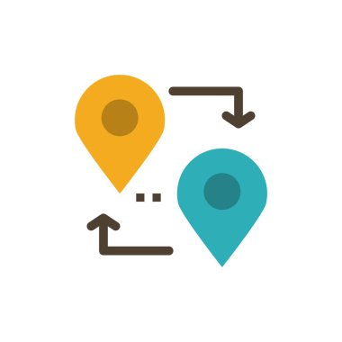 Konum, Harita, Işaretçi, Seyahat Düz Renk Simgesi. Vektör simgesi yasağı