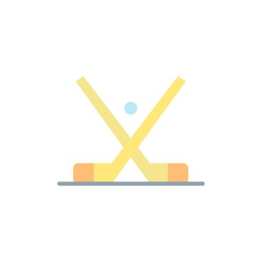 Amblem, hokey, buz, sopa, düz renk simgesi sopa. Vektör simgesi