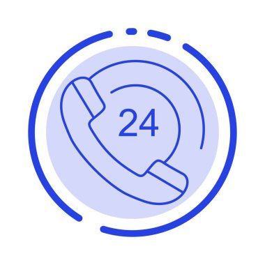 Arama, İletişim, Telefon, Destek Mavi Noktalı Hat Simgesi