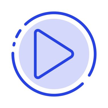 Kontrol, Medya, Oynatma, Video Mavi Noktalı Çizgi Simgesi