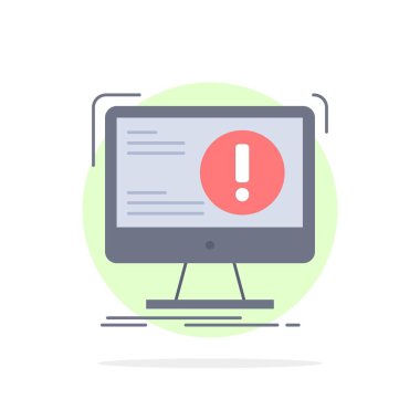 Uyarı, antivirüs, saldırı, bilgisayar, virüs düz renk simge vektör