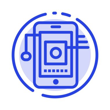 Mobil, Hücre, Donanım, Ağ Mavi Noktalı Çizgi Simgesi