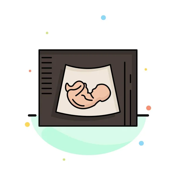 Maternity, pregnancy, sonogram, baby, ultrasound Flat Color Icon — Stock Vector