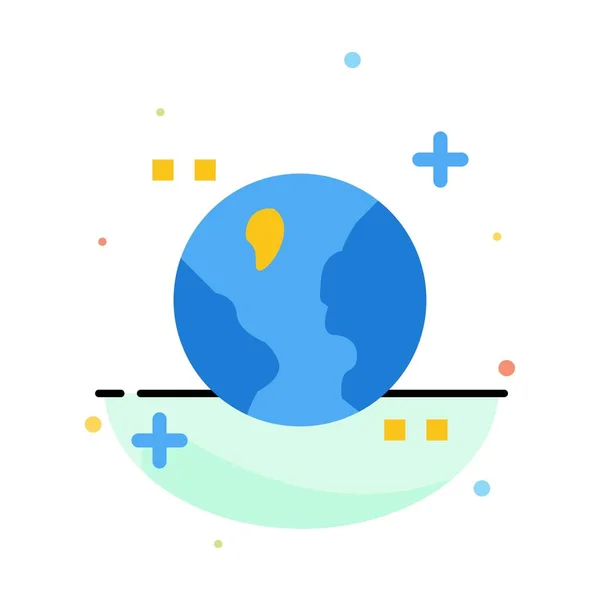 Astronomía, Tierra, Espacio Resumen Plantilla de icono de color plano — Vector de stock
