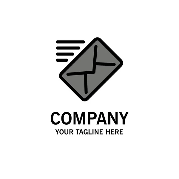 Correo electrónico, correo electrónico, mensaje, plantilla de logotipo del negocio enviado. Color plano — Vector de stock