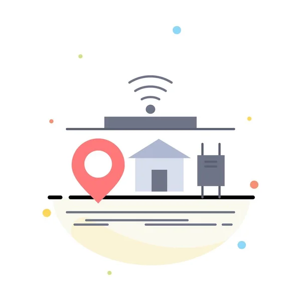 IOT, gadget, internet, di, cose Flat Color Icon Vector — Vettoriale Stock