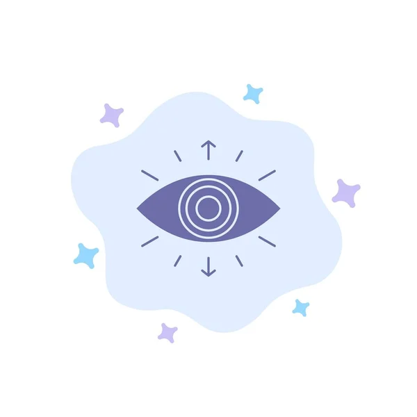 Öga, symbol, hemligt sällskap, medlem, Blå ikon på abstrakt Clou — Stock vektor