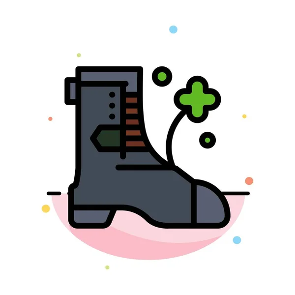 Sapatos, Bota, Irlanda Abstract Flat Color Icon Template — Vetor de Stock