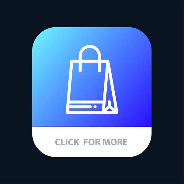 Tas, winkelen, Canada mobiele app-knop. Android en IOS lijn ve — Stockvector