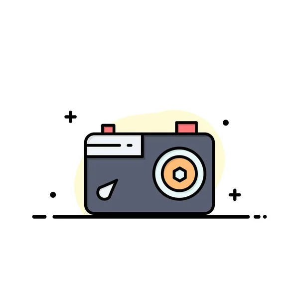 Camera, beeld, foto, Photo Business platte lijn gevuld pictogram ve — Stockvector