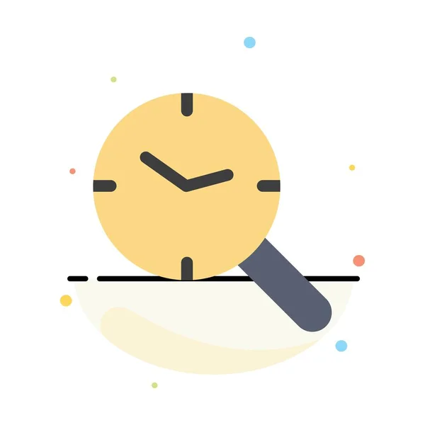 Zoeken, onderzoek, horloge, klok abstract platte kleur icon template — Stockvector