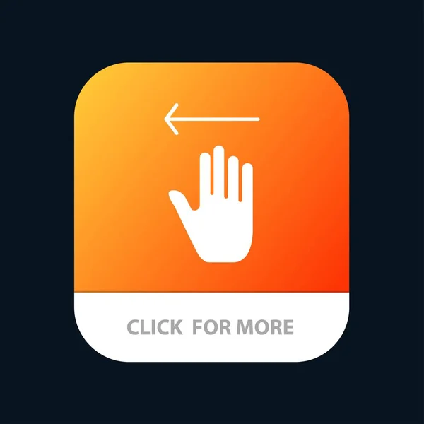 Mão, seta, gestos, botão esquerdo do aplicativo móvel. Android e IOS G — Vetor de Stock
