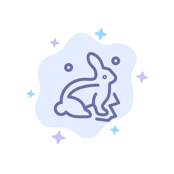 Králíček, králík, Velikonoce, modrá ikona na pozadí abstraktního mraku — Stockový vektor
