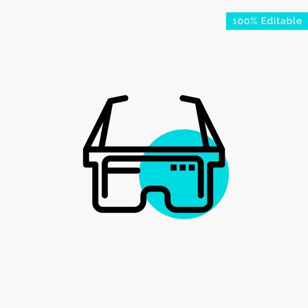 Virtual, Gafas, Médico, Ojo turquesa punto culminante círculo — Vector de stock