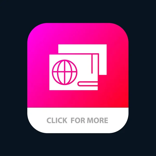 Identität, Pass, Reisepass, Shopping-App-Icon-Design — Stockvektor