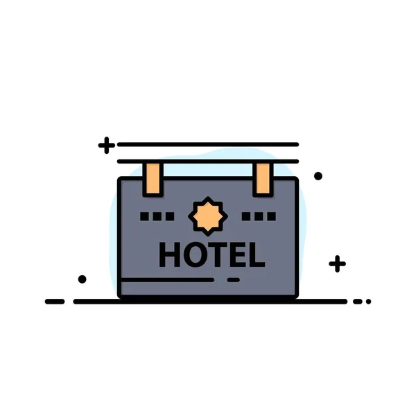 Hotel, Firma, Junta, Ubicación Logo Plantilla. Color plano — Vector de stock