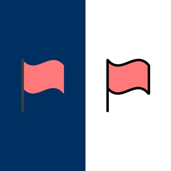 Базовий, Прапор, Іконки Ui. Плоский і лінійний заповнений набір піктограм Вектор Blu — стоковий вектор