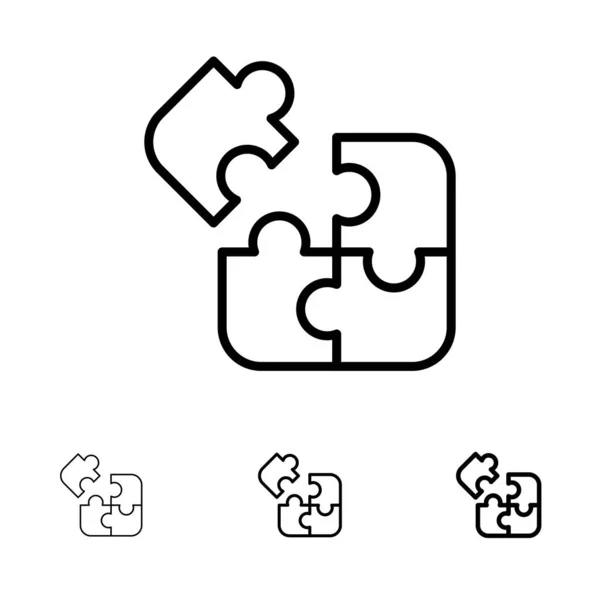 Wirtschaft, Spiel, Logik, Puzzle, Quadrat fett und dünn schwarze Linie i — Stockvektor