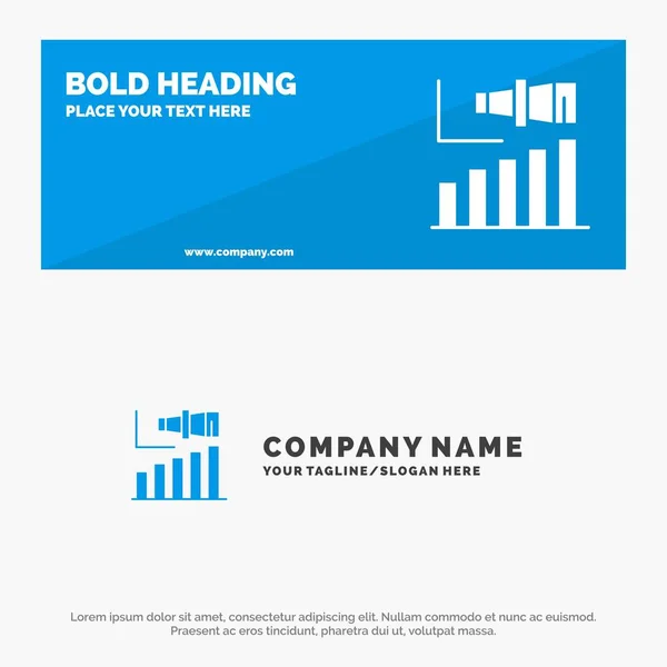 Negócios, Longo, Moderno, Termo, Visão Sólido Ícone Site Banner a — Vetor de Stock