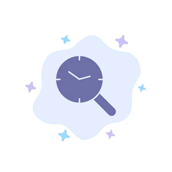 Recherche, Recherche, Montre, Horloge Icône bleue sur Abstrait Cloud Backg — Image vectorielle