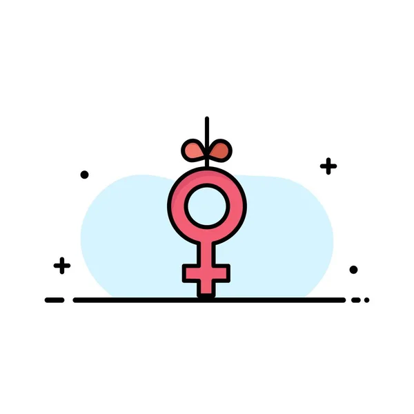 Φύλο, σύμβολο, κορδέλα επιχείρηση επίπεδη γραμμή γεμάτο εικονίδιο διάνυσμα BA — Διανυσματικό Αρχείο