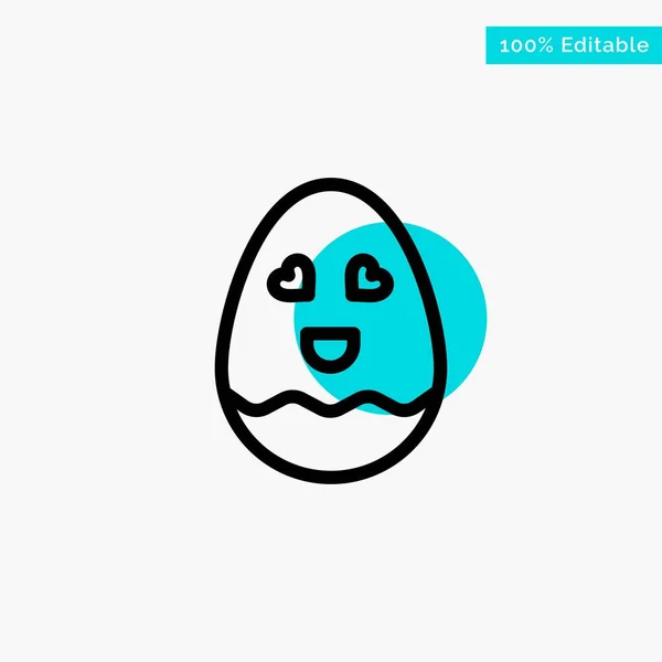 Αυγό, ευτυχισμένο, Πάσχα τυρκουάζ επισημάνετε κύκλο σημείο διάνυσμα εικονίδιο — Διανυσματικό Αρχείο