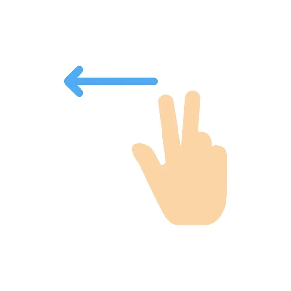 Dedos, gestos, ícone de cor plana esquerda. Vector ícone banner Temp — Vetor de Stock