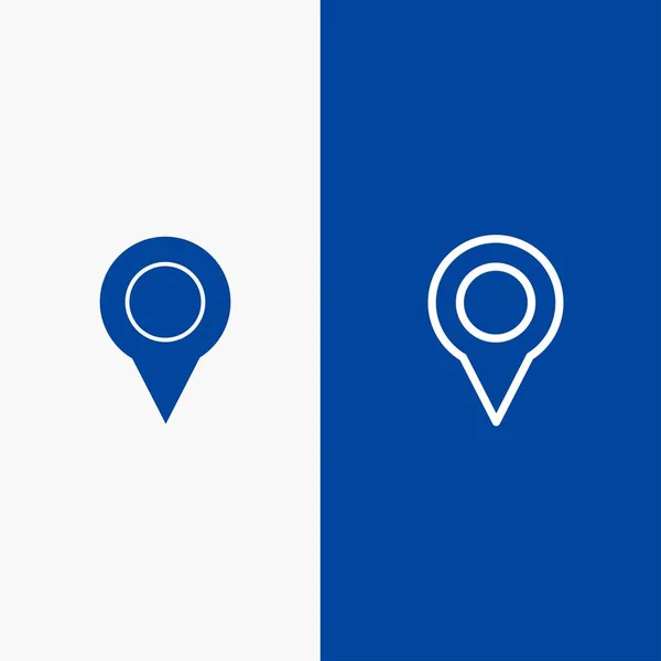 Localização, Mapa, Marcador, Linha de Pin e Glyph Ícone sólido Banner azul —  Vetores de Stock