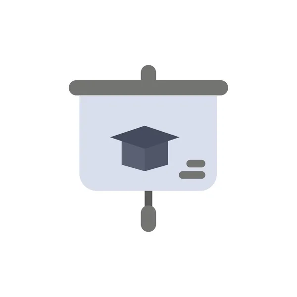 Diagramă, Educație, Prezentare, Școală Flat Color Icon. Vector — Vector de stoc