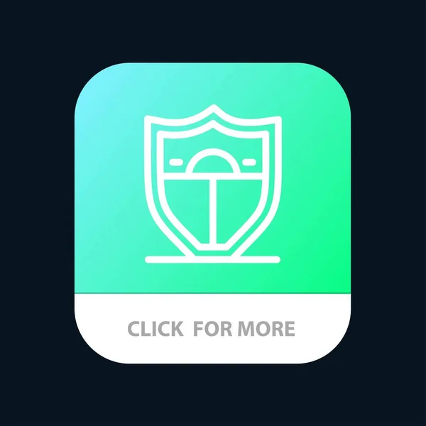 Escudo, Seguridad, Motivación Botón de aplicación móvil. Android e IOS — Vector de stock