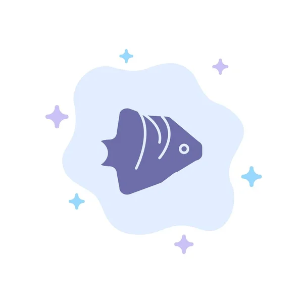 Ryby, Coral, oceánská, školní docházka, ikona nápisu modrá na abstraktní Klávu — Stockový vektor