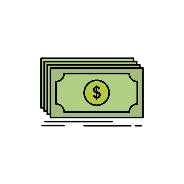 Argent, Fonds, Transfert, Dollar Flat Color Icon. Icône vectorielle bann — Image vectorielle