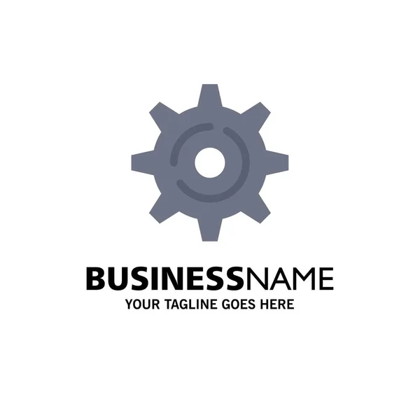 Internet, Gear, Setting Business Logo Template. Flat Color — Stock Vector