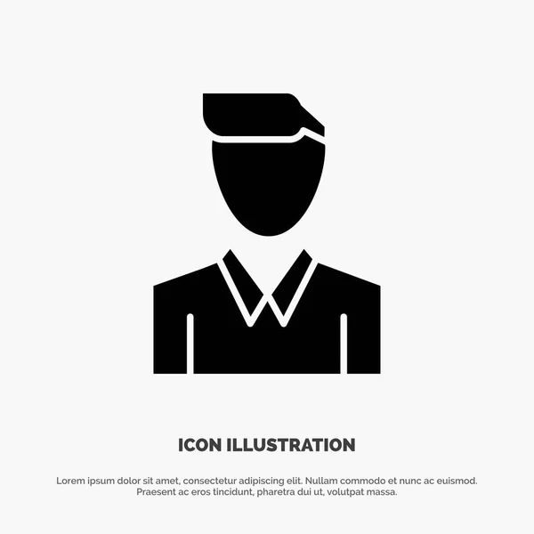 Konto, människa, man, person, profil solid Glyph ikon vektor — Stock vektor