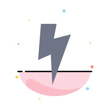 Güç, Temel, Ui Soyut Düz Renk Simgesi Şablonu