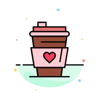 Cam, İçecek, Aşk, Düğün Soyut Düz Renk Simge Şablonu