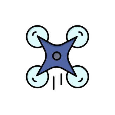 Teknoloji, Drone, Kamera, Görüntü Düz Renk Simgesi. Vektör simgesi b