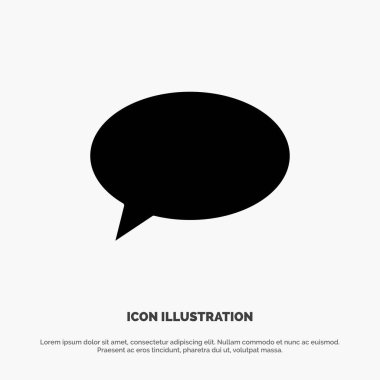 Sohbet, Sohbet, Masaj, Posta katı Glyph Icon vektör