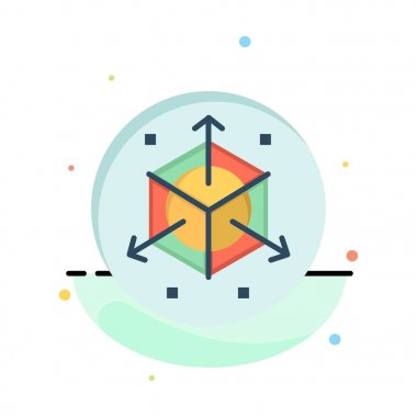 Ölçek, Modifikasyon, Tasarım, 3d Soyut Düz Renk Simgesi Templat