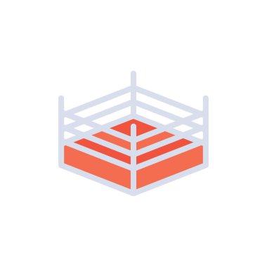 Boks, yüzük, güreş düz renk simgesi. Vektör simgesi Banner Tem