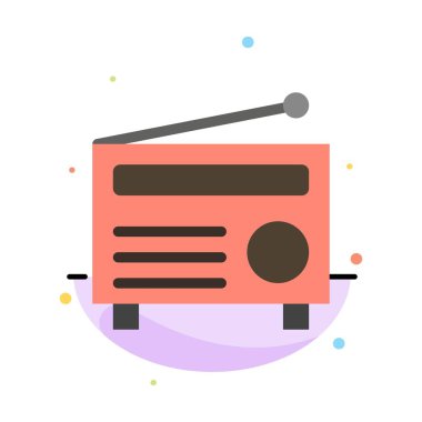 Radyo, Fm, Ses, Medya Soyut Düz Renk Simgesi Şablonu
